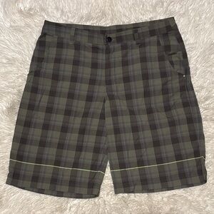 Men's Plaid Performance Shorts - Olive/Black